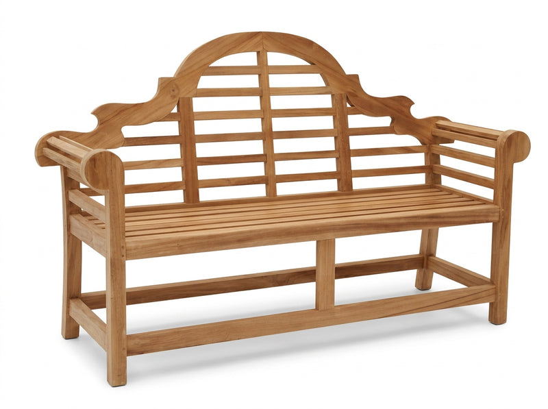 teak Marlboro garden bench angled view