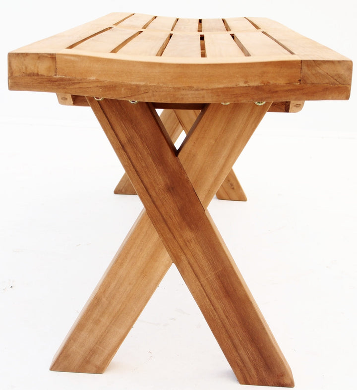 Vivienne Cross Leg Benches - The Teak Place