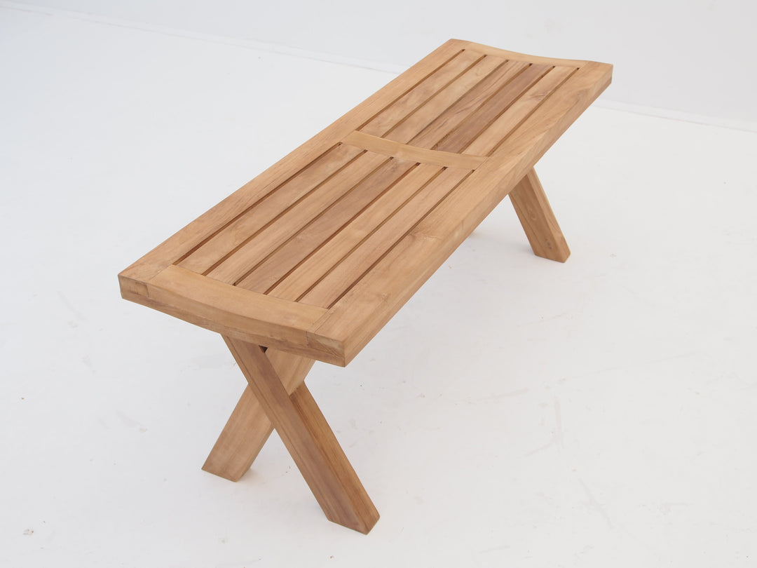 Vivienne Cross Leg Bench - The Teak Place