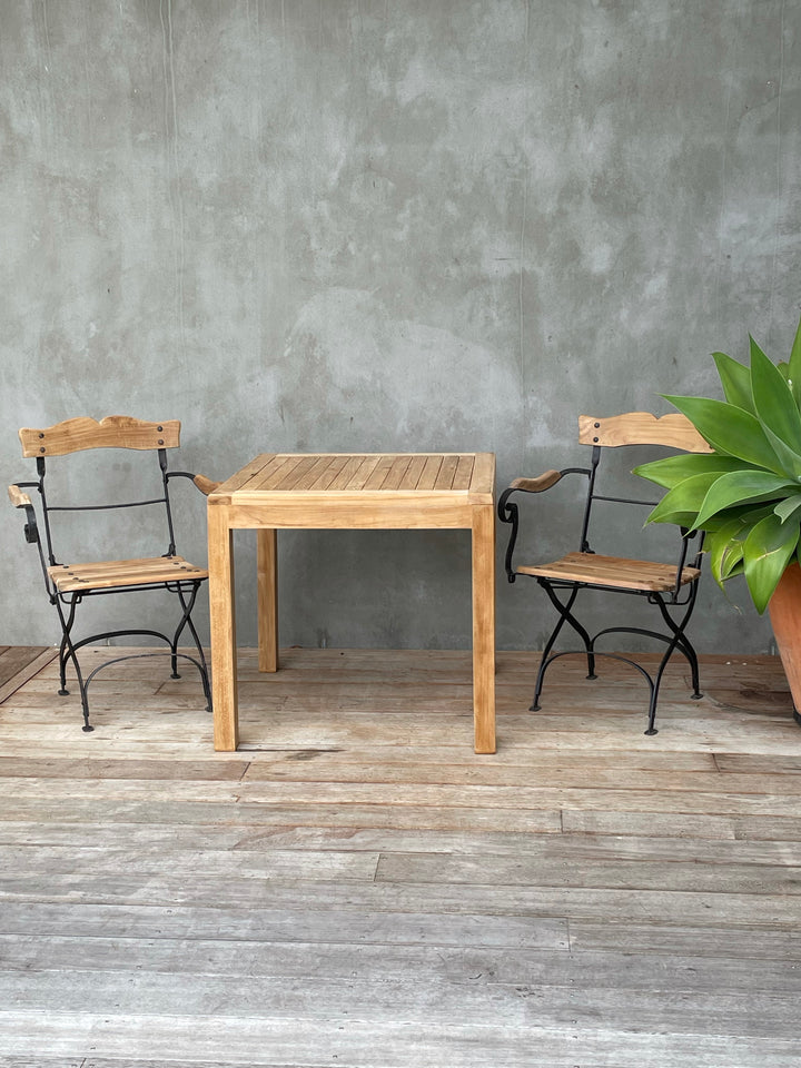 Teak and Iron Chair
