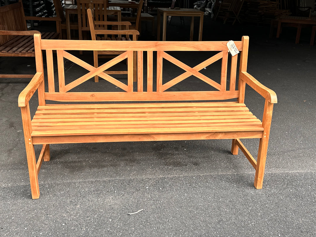 Clearance Cross Back Garden Bench - 150CM (Discontinued)