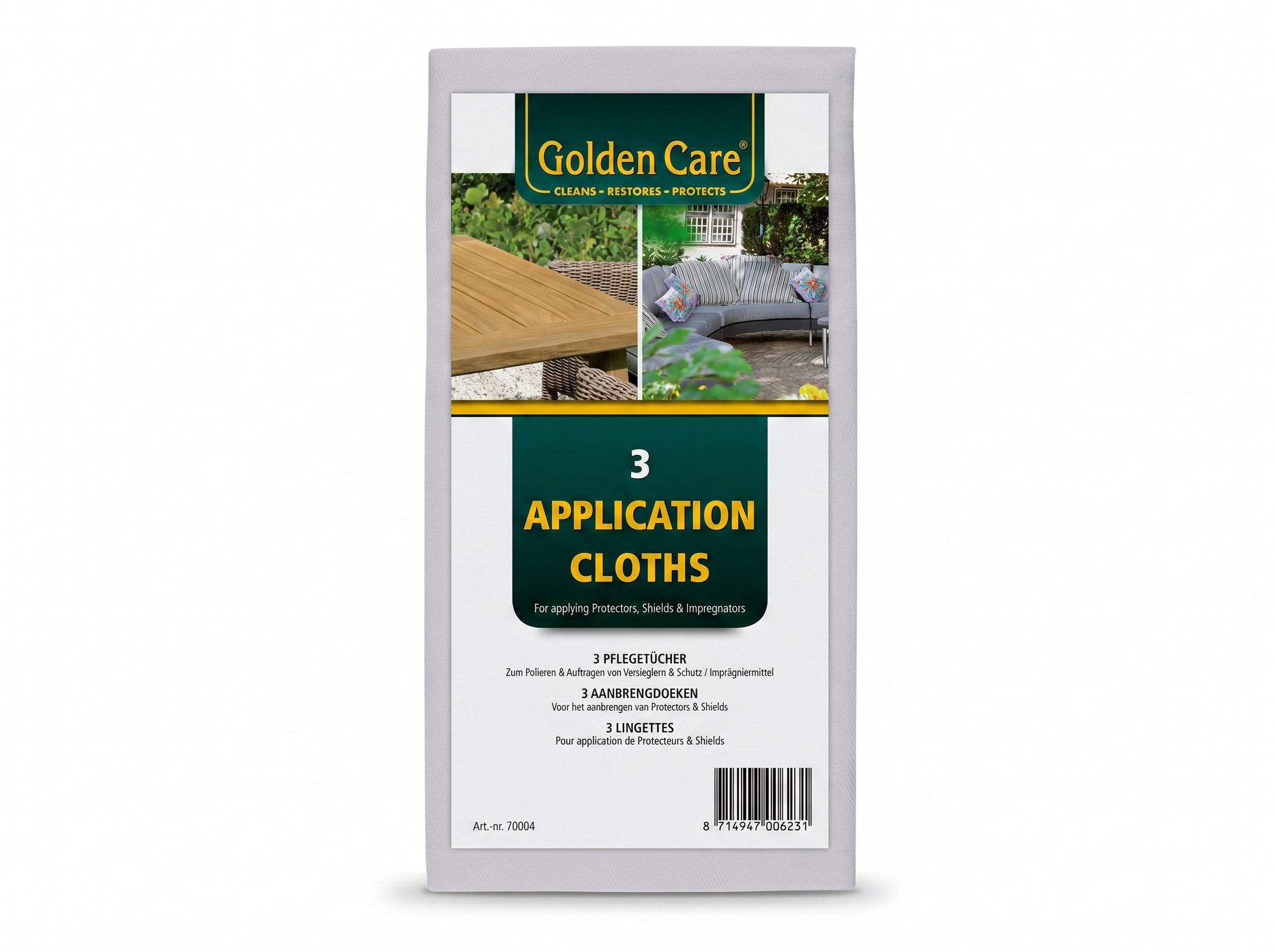Golden Care x 3 White Application Cloths