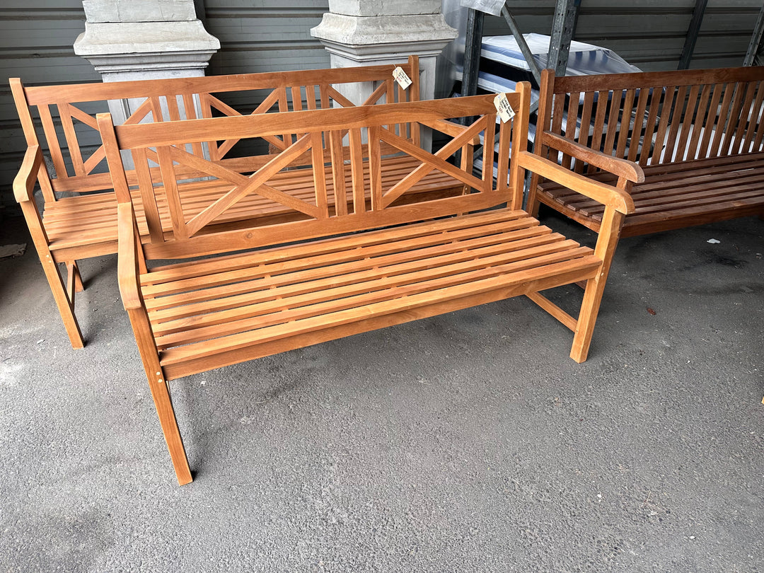 Clearance Cross Back Garden Bench - 180CM (Discontinued)