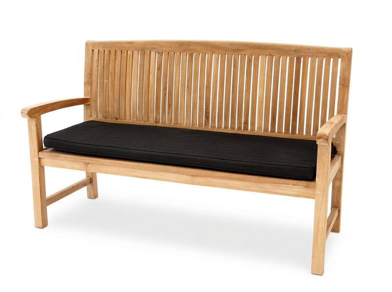 teak Japan garden bench angled view