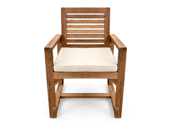 clearance Sorrento teak outdoor chair with cushion front view