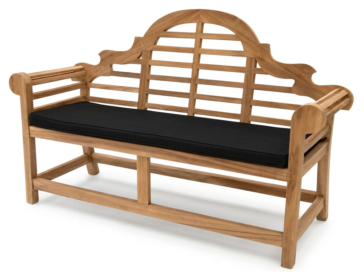 teak Marlboro garden bench angled view