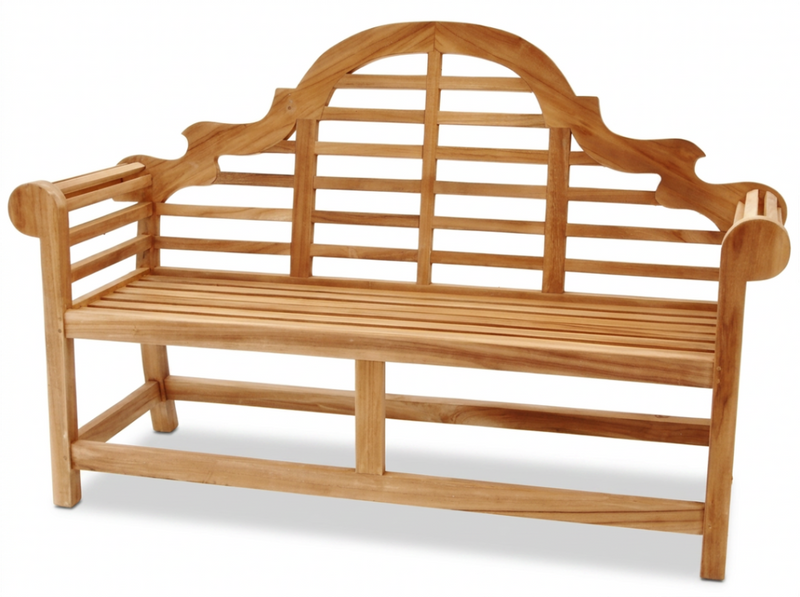 teak Marlboro garden bench angled view