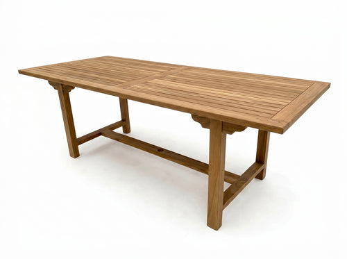 teak Emma fixed rectangular outdoor dining table product view
