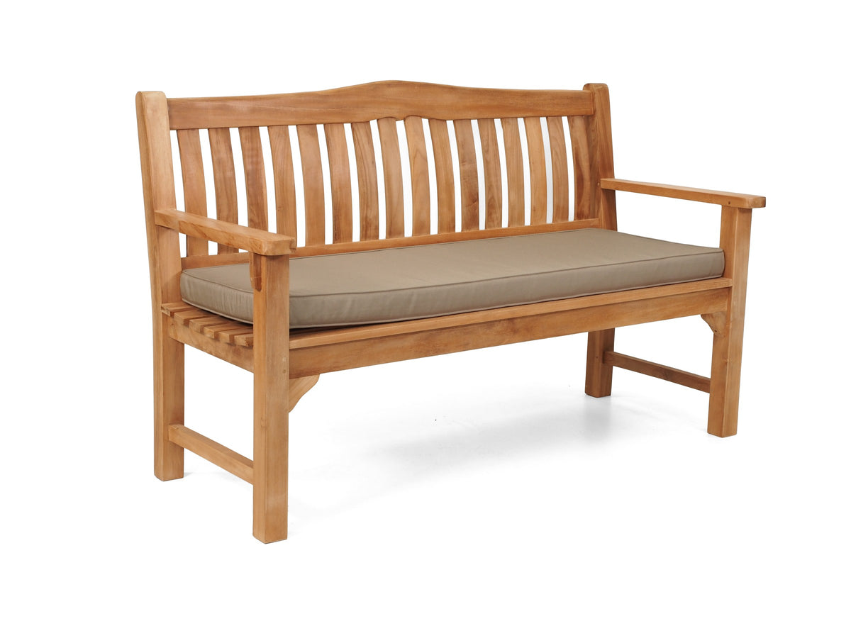 Glasgow teak bench with Tan Sunproof cushion