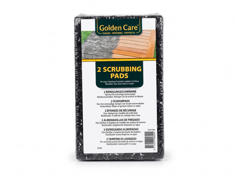 Golden Care 2 Scrubbing Pads pack for teak and hardwood cleaning