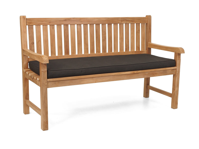 Hyde Park teak garden bench with Black Sunproof cushion