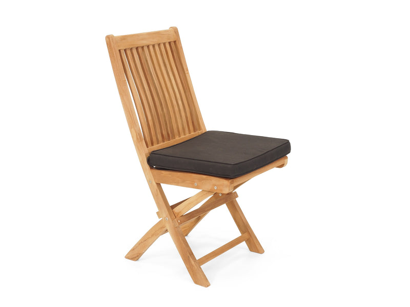 Leo teak folding dining chair with Black Sunproof cushion