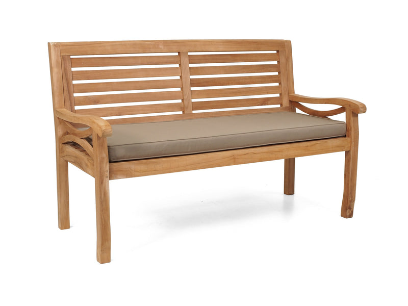 Paris teak garden bench with Tan Sunproof cushion