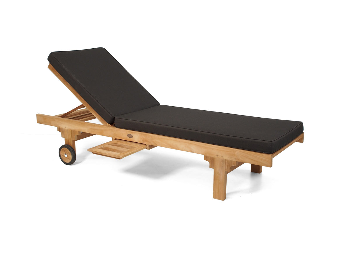 Traditional teak pool lounge with Black Sunproof cushion