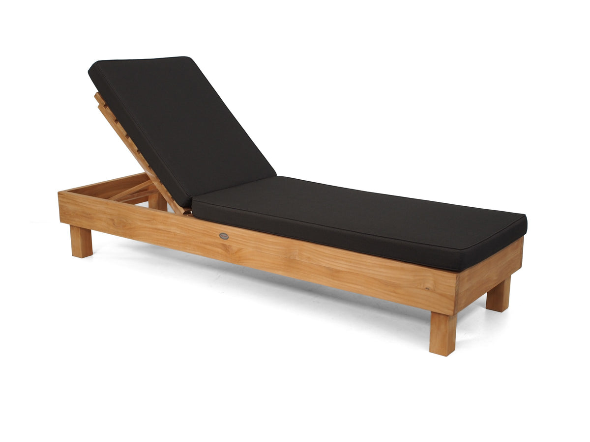 Portsea teak pool lounge with Black Sunproof cushion