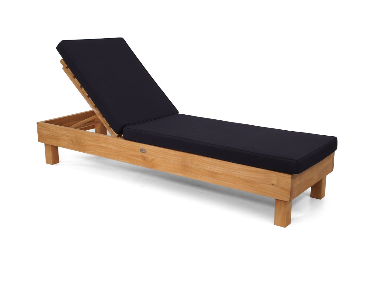 Portsea teak pool lounge with Navy Sunproof cushion