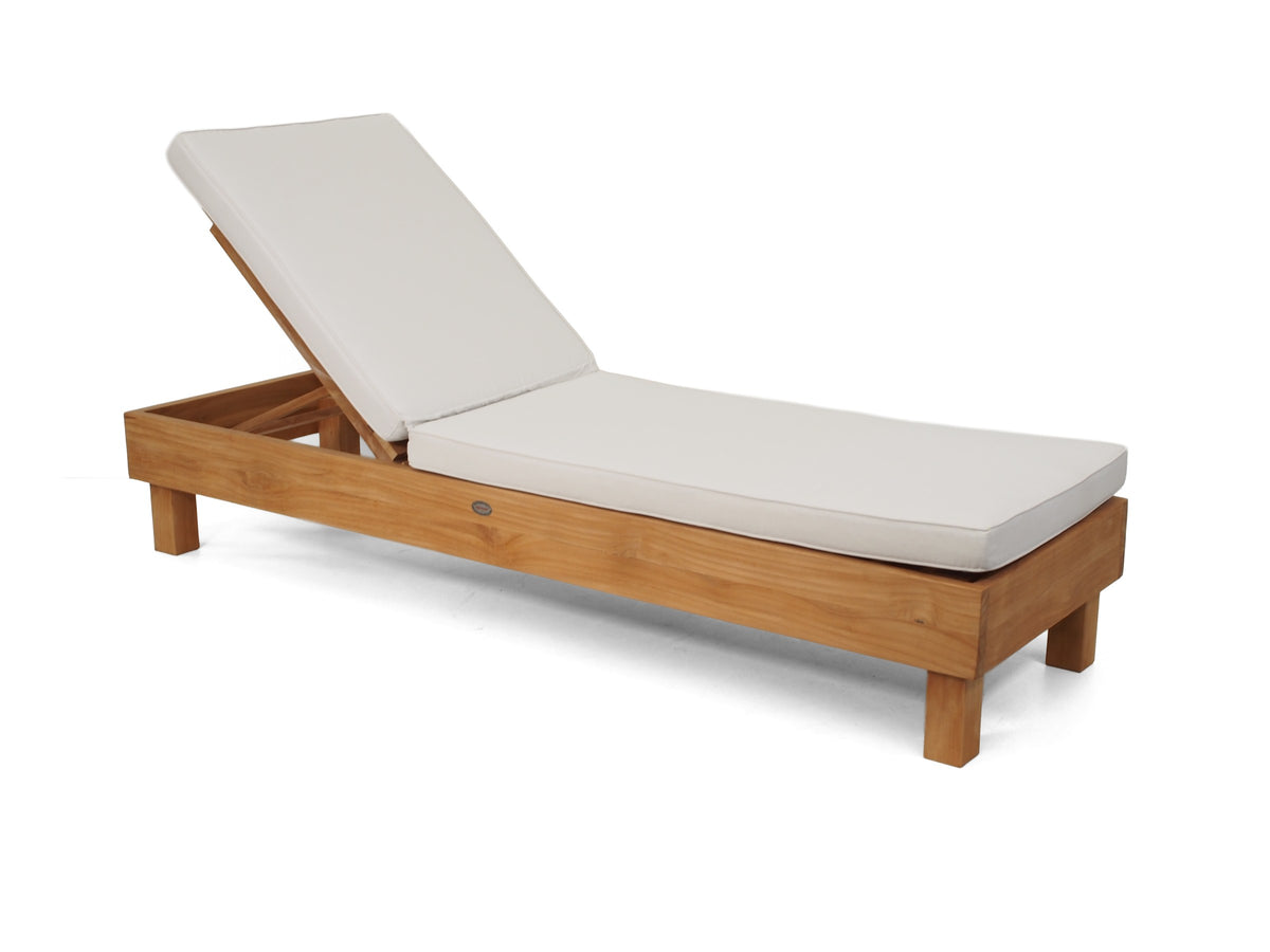 Portsea teak pool lounge with White Sunproof cushion