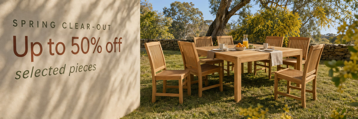 Spring Clear-Out, up to 50% off selected pieces, The Teak Place