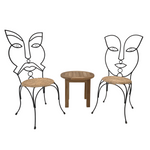 Female Iron & Rattan Chair - CLEARANCE