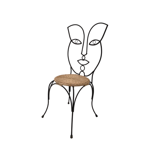 Female Iron & Rattan Chair - CLEARANCE